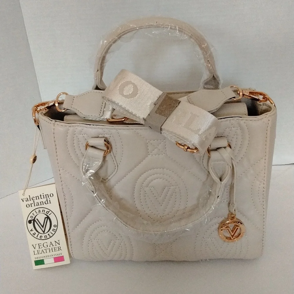 Valentino Orlando Ecru Quilted Handbag with Gold Details NWT ($299). - Picture 1 of 4